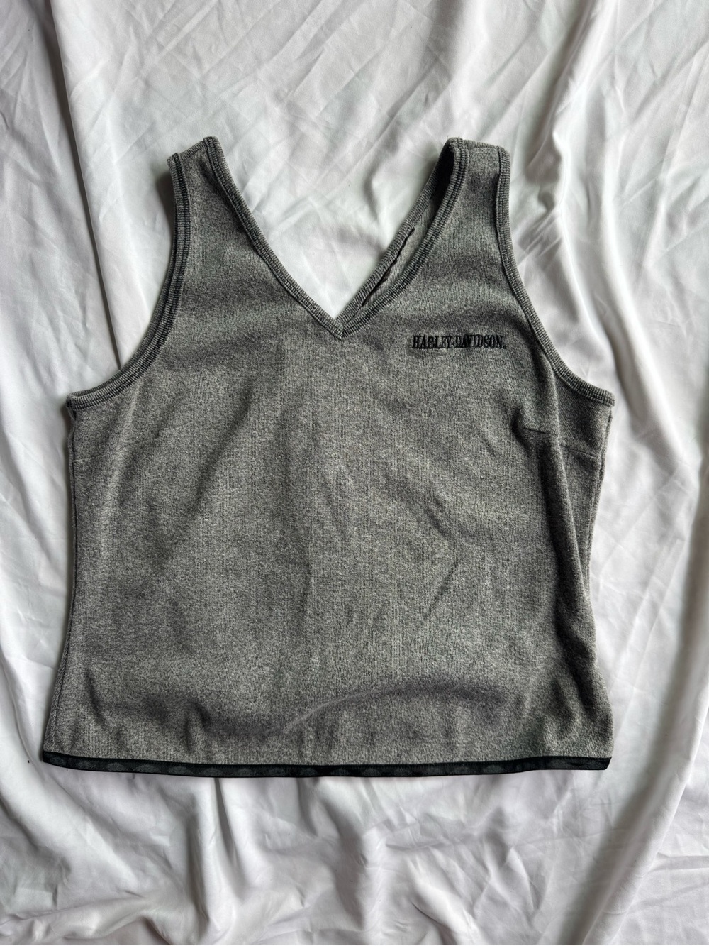 Y2K Harley-Davidson Heather Gray V‑Neck Tank